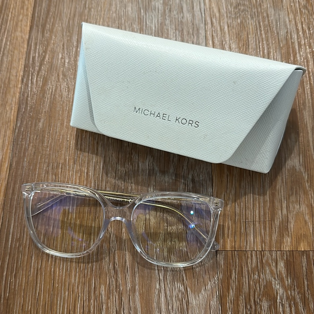 Michael Kors blue light filtering clear glasses EUC with case